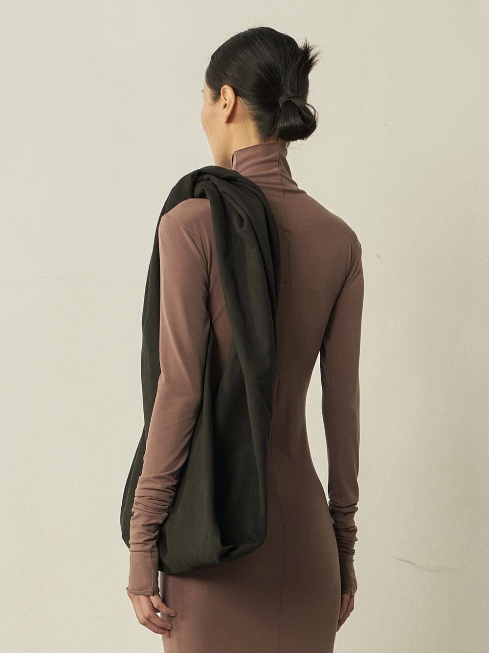 Black Cotton Twist Scarf Bag-arc us arkus-APOC STORE