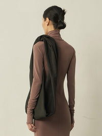 Black Cotton Twist Scarf Bag-arc us arkus-APOC STORE