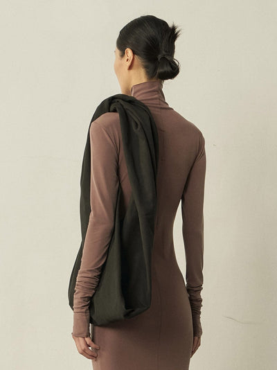 Black Cotton Twist Scarf Bag-arc us arkus-APOC STORE