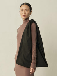 Black Cotton Twist Scarf Bag-arc us arkus-APOC STORE