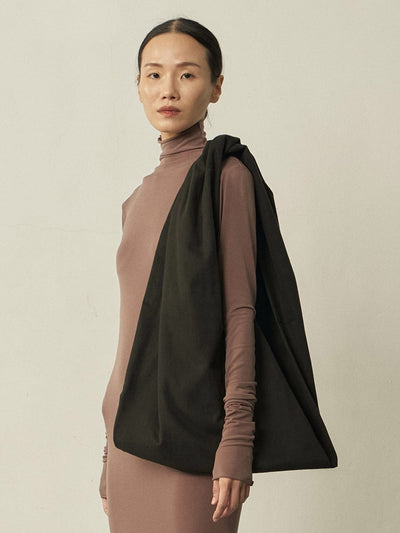 Black Cotton Twist Scarf Bag-arc us arkus-APOC STORE
