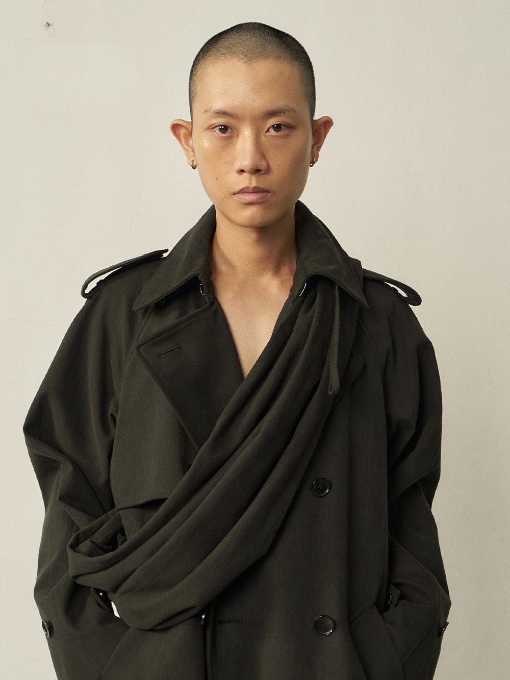 Black Cotton Twist Scarf Bag-arc us arkus-APOC STORE