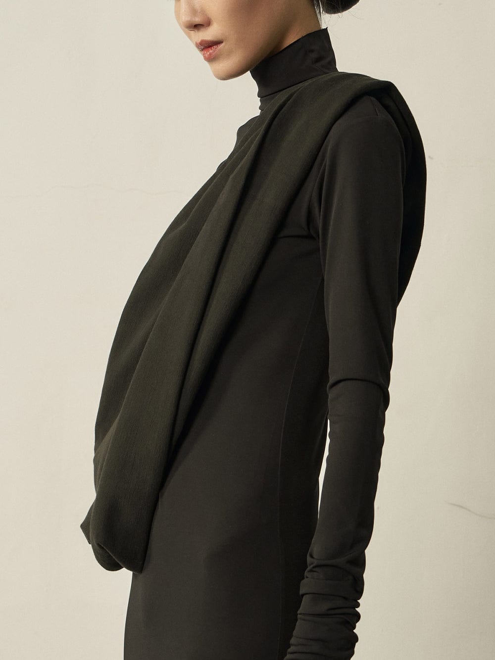 Black Cotton Twist Scarf Bag-arc us arkus-APOC STORE