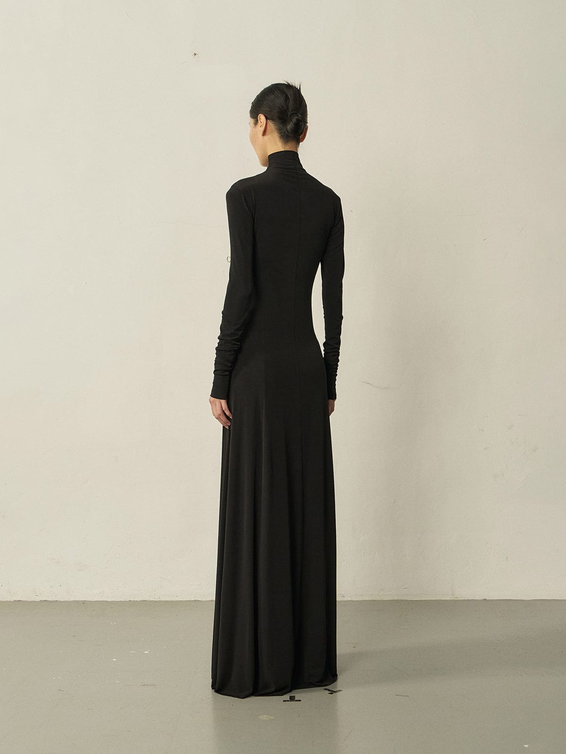 Black Maxi Flared Dress-arc us arkus-APOC STORE