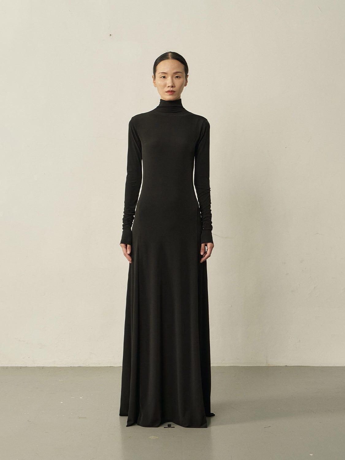 Black Maxi Flared Dress-arc us arkus-APOC STORE