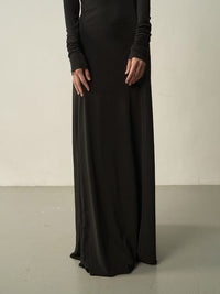 Black Maxi Flared Dress-arc us arkus-APOC STORE