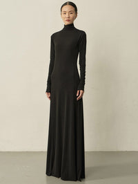 Black Maxi Flared Dress-arc us arkus-APOC STORE