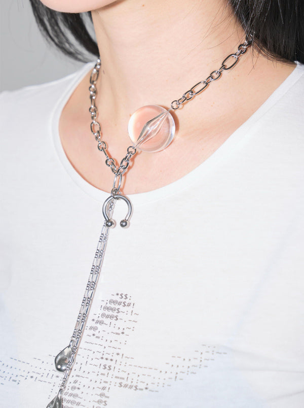 Clear Orb drop down necklace-Nibgnus-APOC STORE