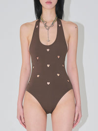 heart scarf onepiece brown-Nibgnus-APOC STORE
