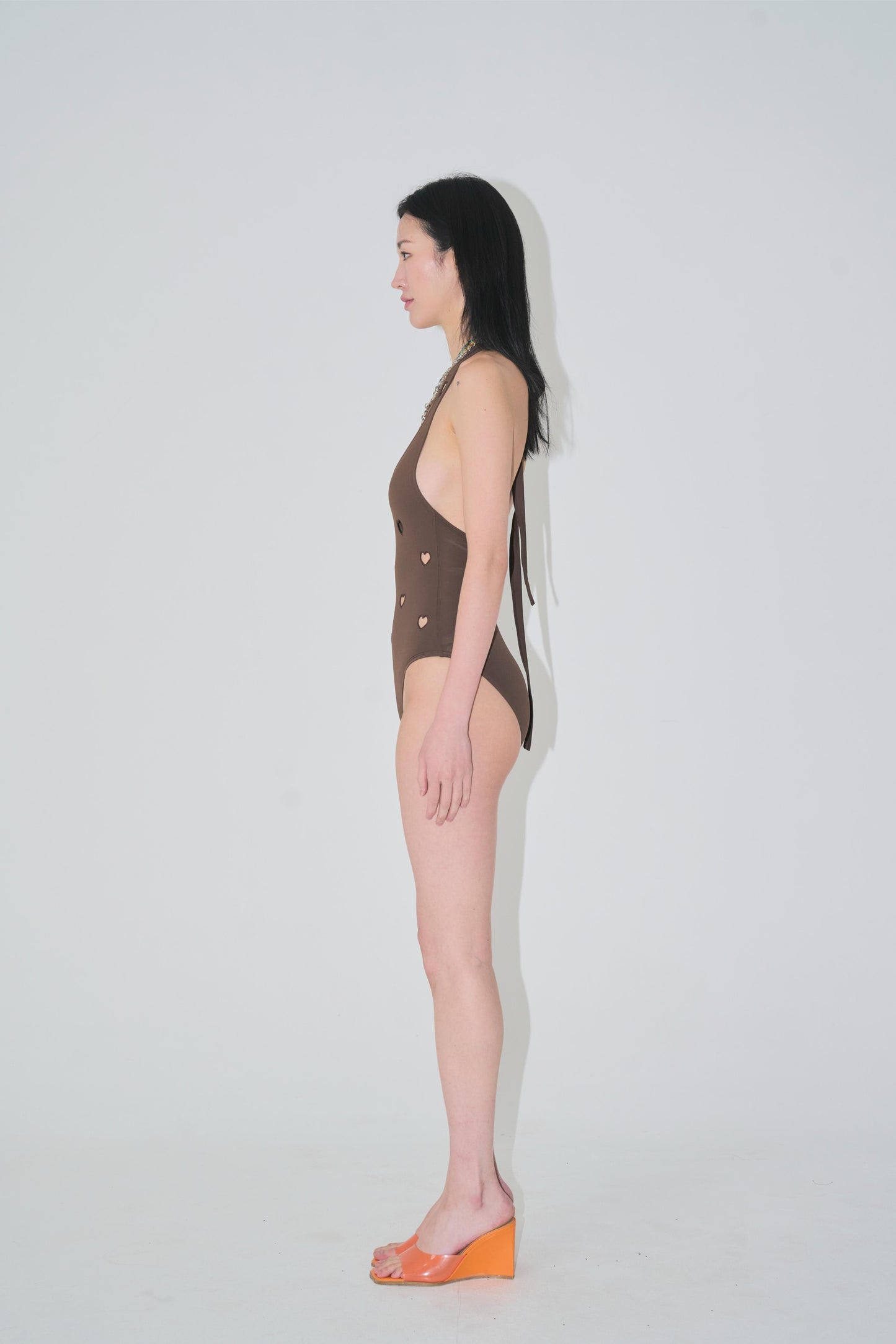 heart scarf onepiece brown-Nibgnus-APOC STORE