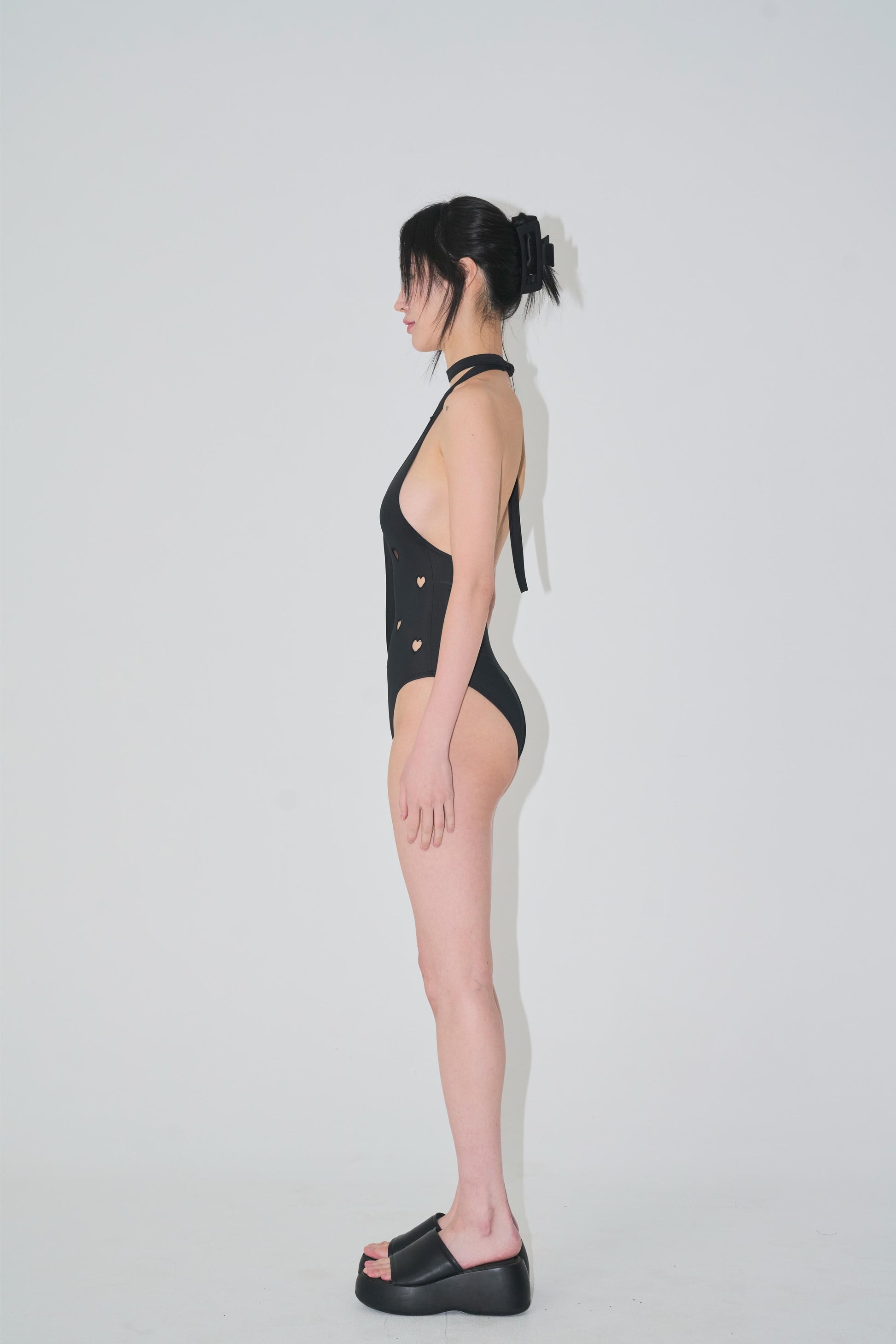 heart scarf onepiece black-Nibgnus-APOC STORE