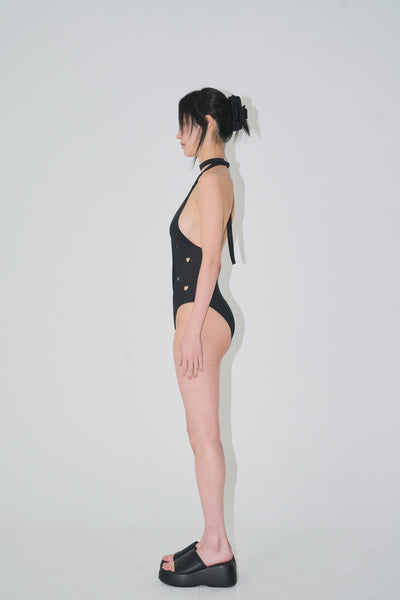 heart scarf onepiece black-Nibgnus-APOC STORE