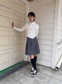 Longsleeve Necktie shirt - White-Julye Han-APOC STORE