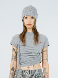 Eyelet stripe beanie lilac-Nibgnus-APOC STORE