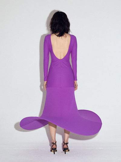 Pop-up full length dress in Violet-Sun Woo-APOC STORE