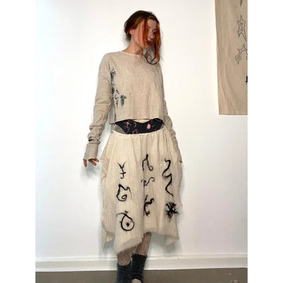 hythe linen top-Snake Divine-APOC STORE