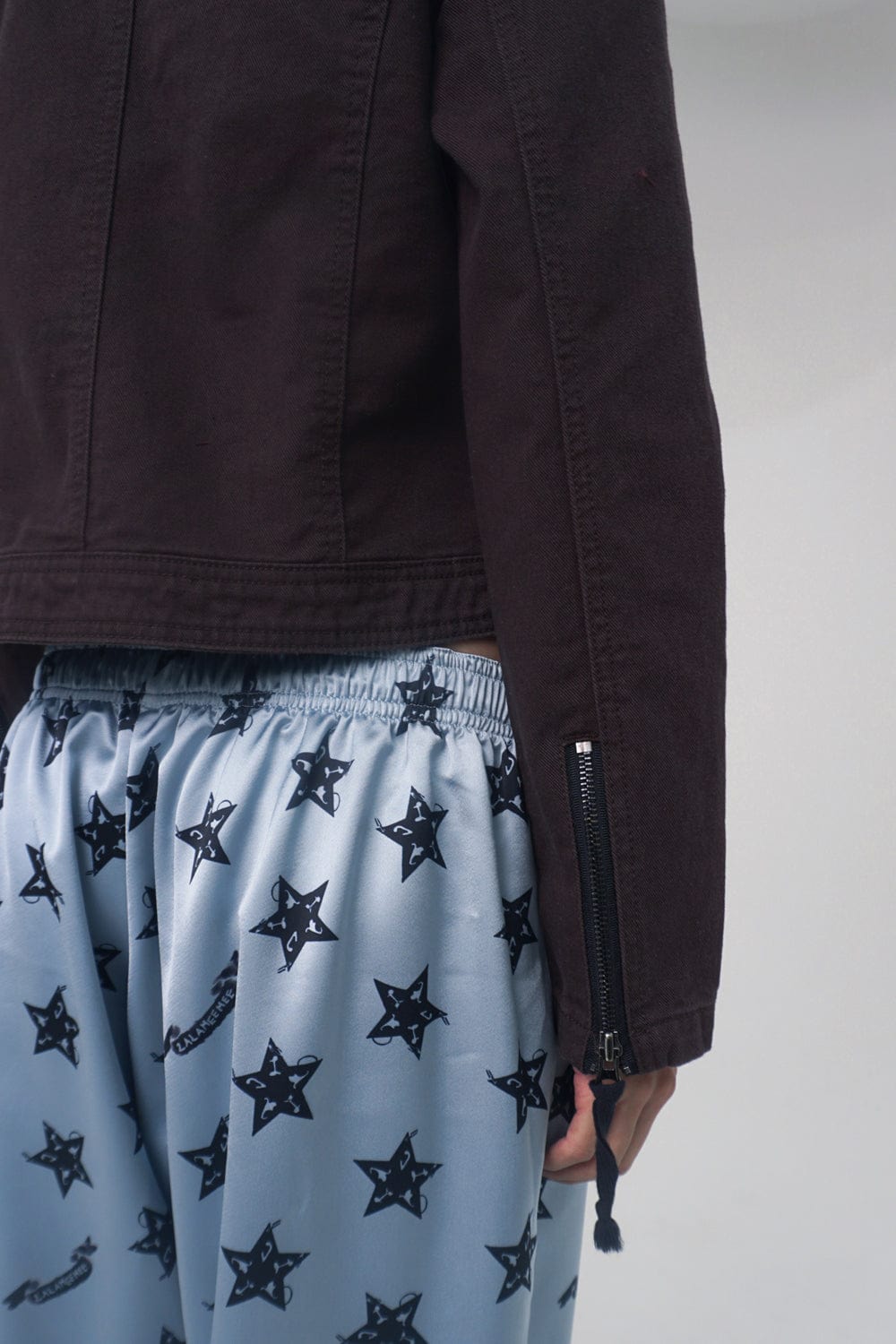 WASHED BIKER JACKET BROWN-Lalameemee-APOC STORE