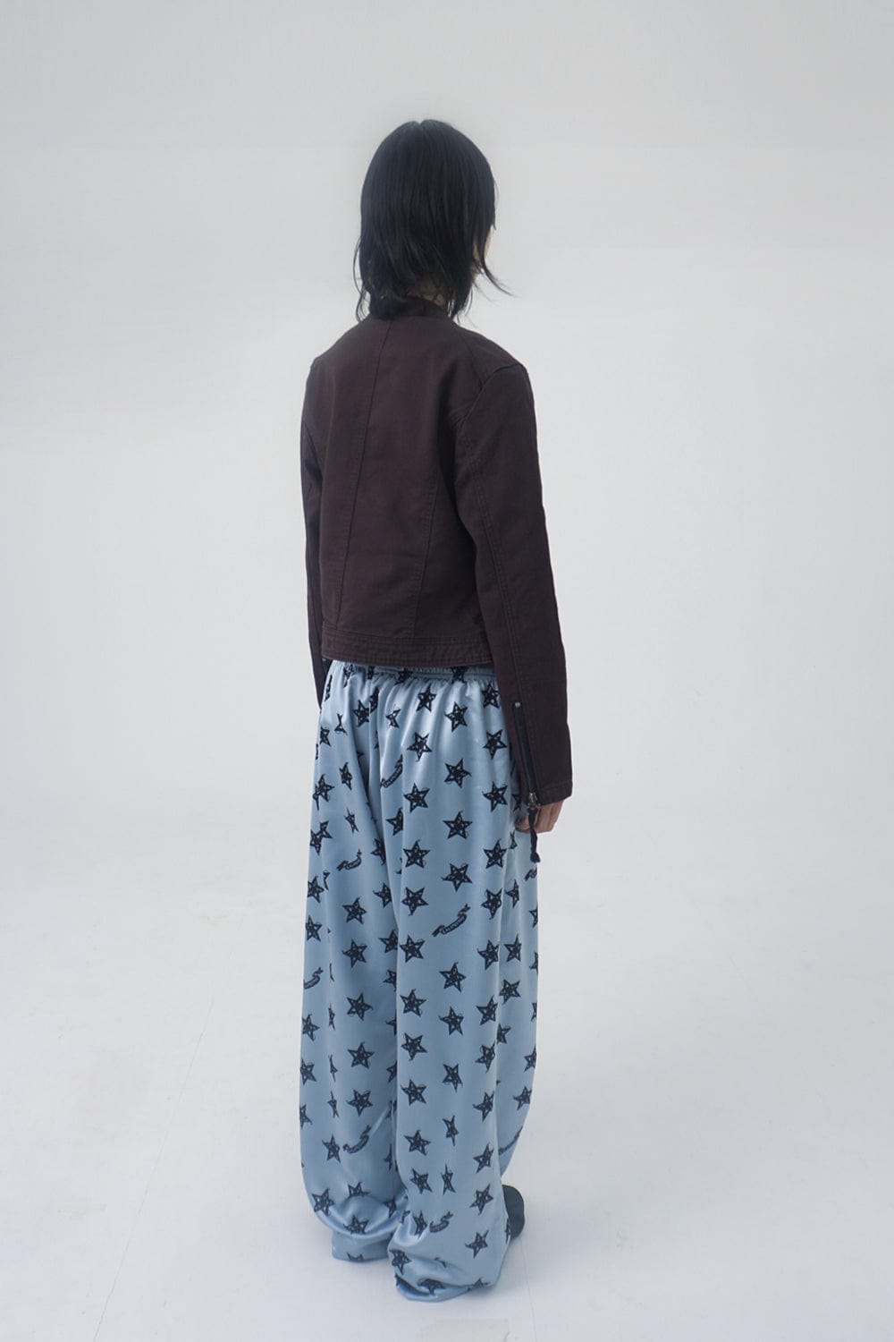 WASHED BIKER JACKET BROWN-Lalameemee-APOC STORE