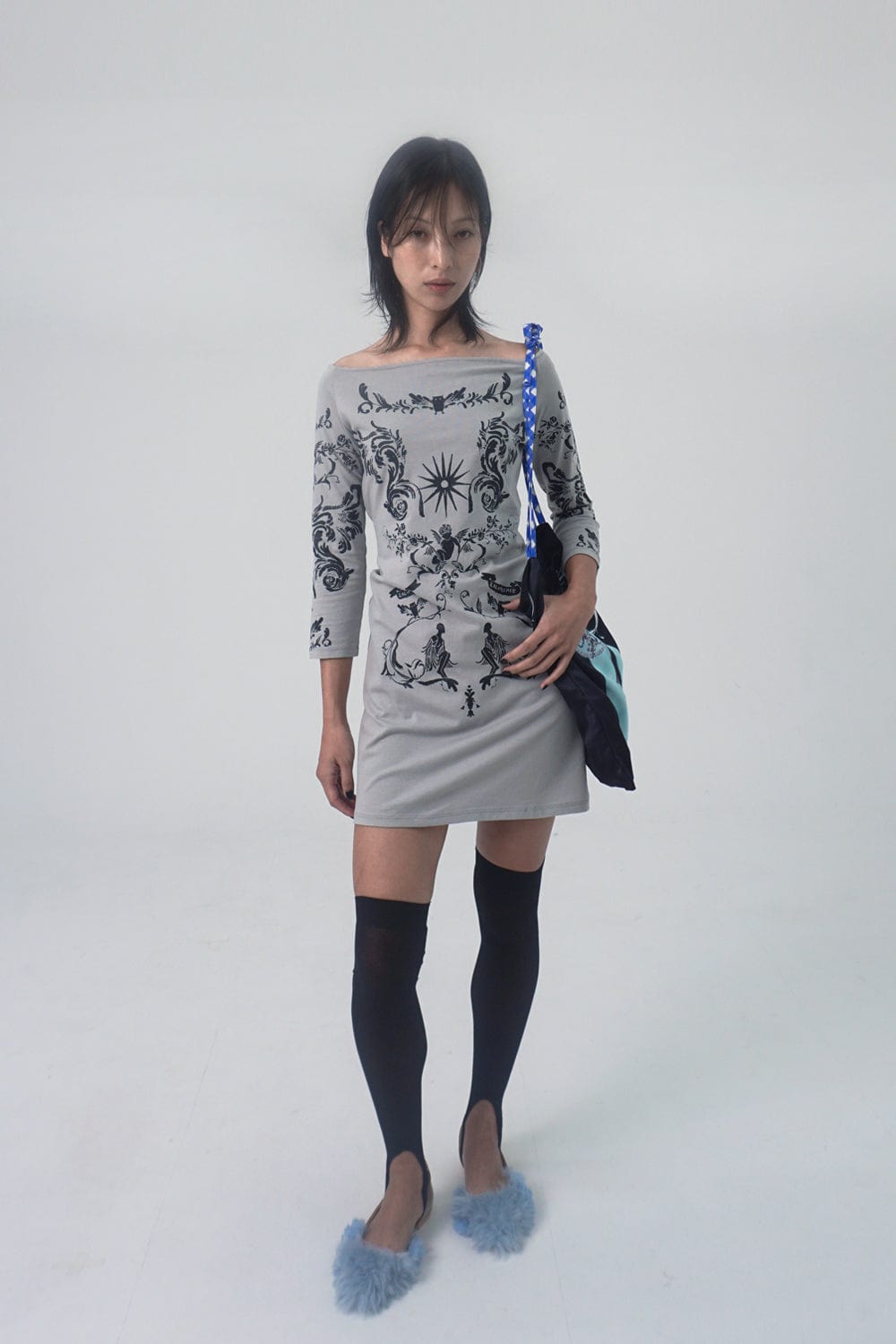 ORBIT DRESS LIGHT GREY-Lalameemee-APOC STORE