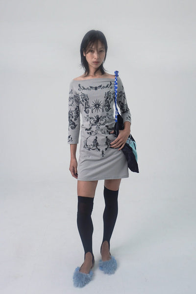 ORBIT DRESS LIGHT GREY-Lalameemee-APOC STORE