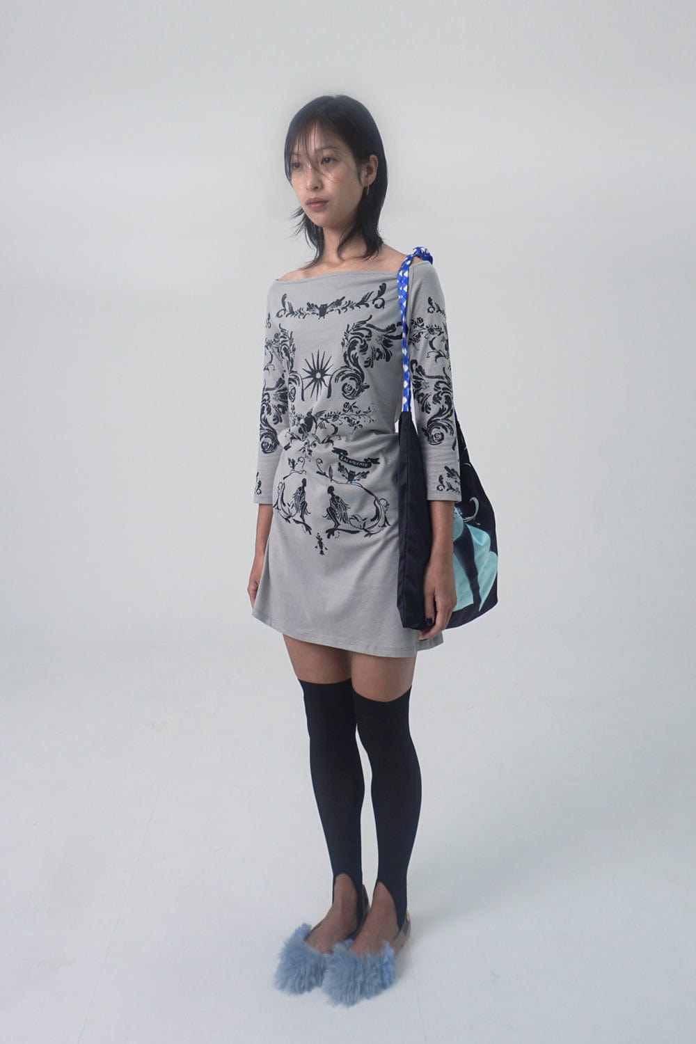 ORBIT DRESS LIGHT GREY-Lalameemee-APOC STORE