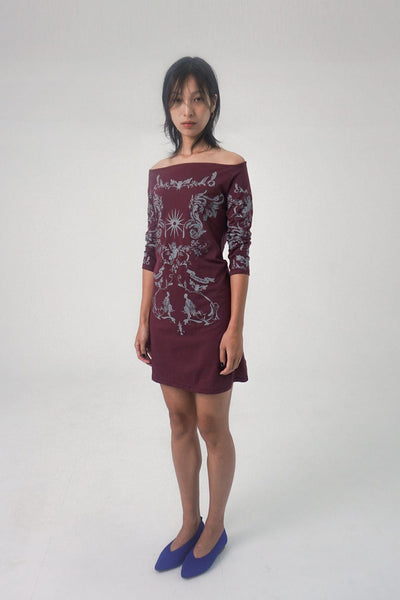 ORBIT DRESS BURGUNDY-Lalameemee-APOC STORE