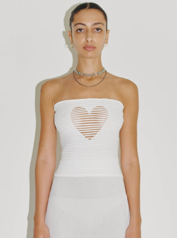 HEART STRING TUNNEL TOP WHITE-Nibgnus-APOC STORE