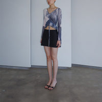 SHEER MESH BLOUSE INDIGO-Lalameemee-APOC STORE