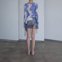 SHEER MESH BLOUSE BLUE-Lalameemee-APOC STORE