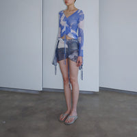 SHEER MESH BLOUSE BLUE-Lalameemee-APOC STORE