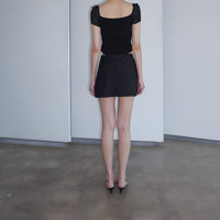 SHEER SLEEVE KNIT BLOUSE BLACK-Lalameemee-APOC STORE