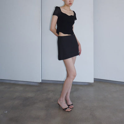 HORIZON DART MINI SKIRT BLACK-Lalameemee-APOC STORE