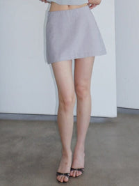 HORIZON DART MINI SKIRT LIGHT GREY-Lalameemee-APOC STORE
