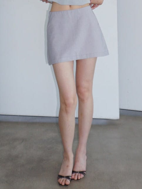 HORIZON DART MINI SKIRT LIGHT GREY-Lalameemee-APOC STORE