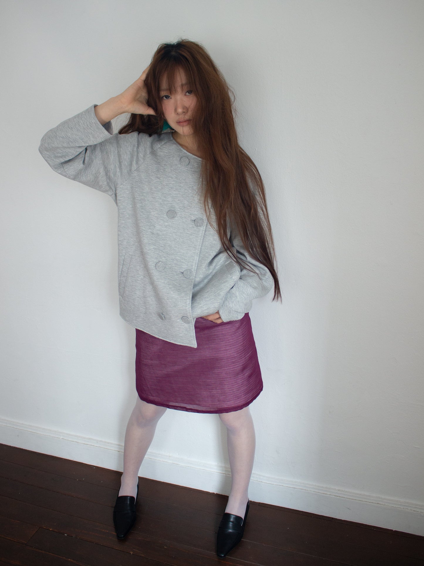 Jersey Double-B Jacket-mesh blanca-APOC STORE
