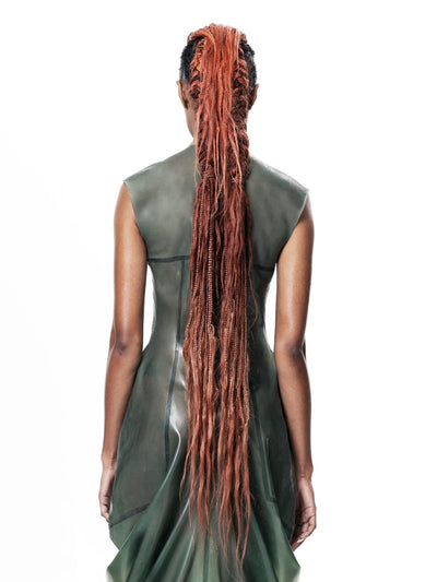 Green High Neck Draped Maxi Dress-harri-APOC STORE