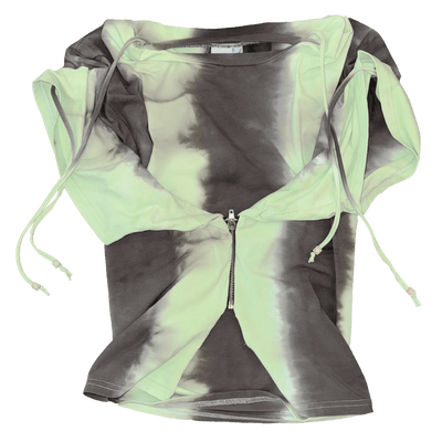 Zipper Tee - Green/Grey-Karlaidlaw-APOC STORE