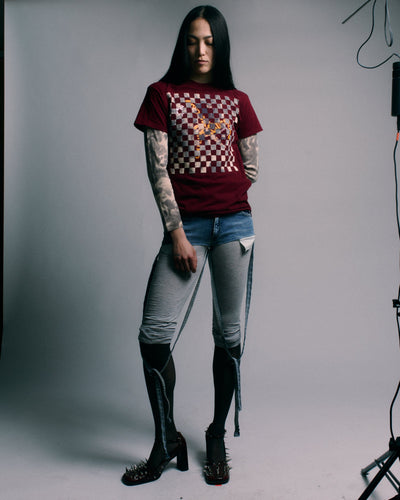 Woven T-shirt (Star print)-Hannah Creak-APOC STORE