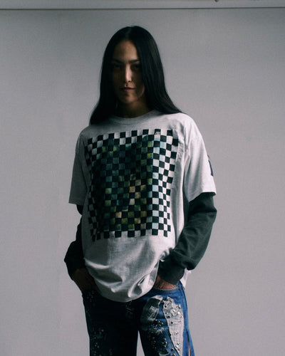 Woven T-shirt (wolf print)-Hannah Creak-APOC STORE