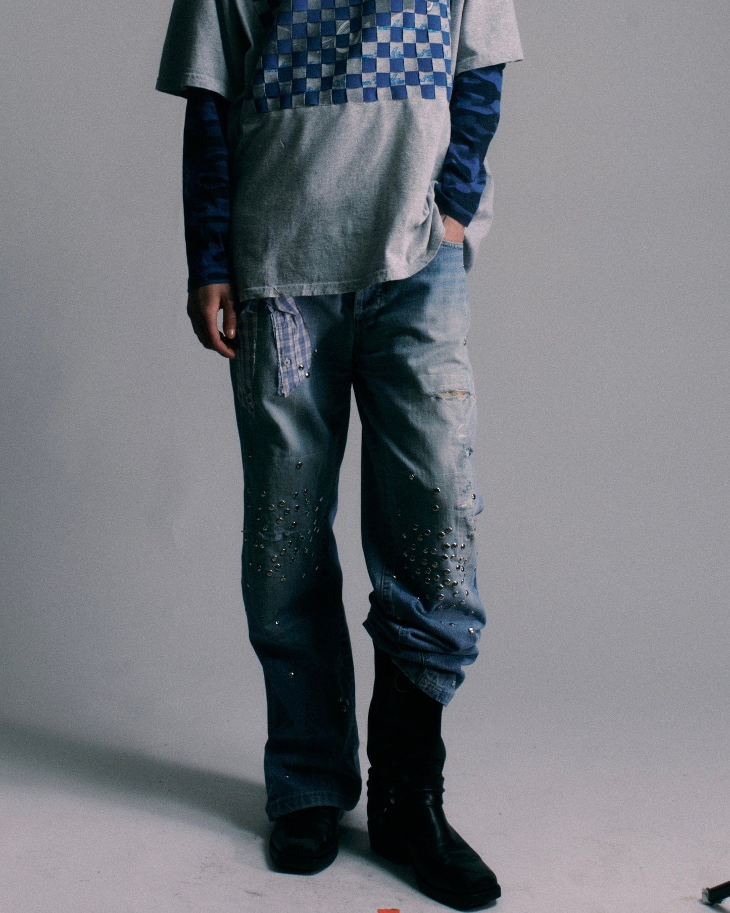 Studded Denim jeans #3-Hannah Creak-APOC STORE