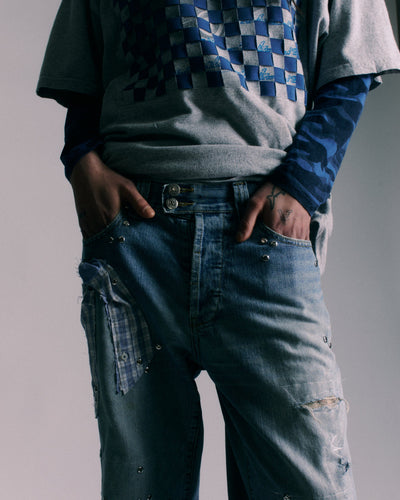 Studded Denim jeans #3-Hannah Creak-APOC STORE