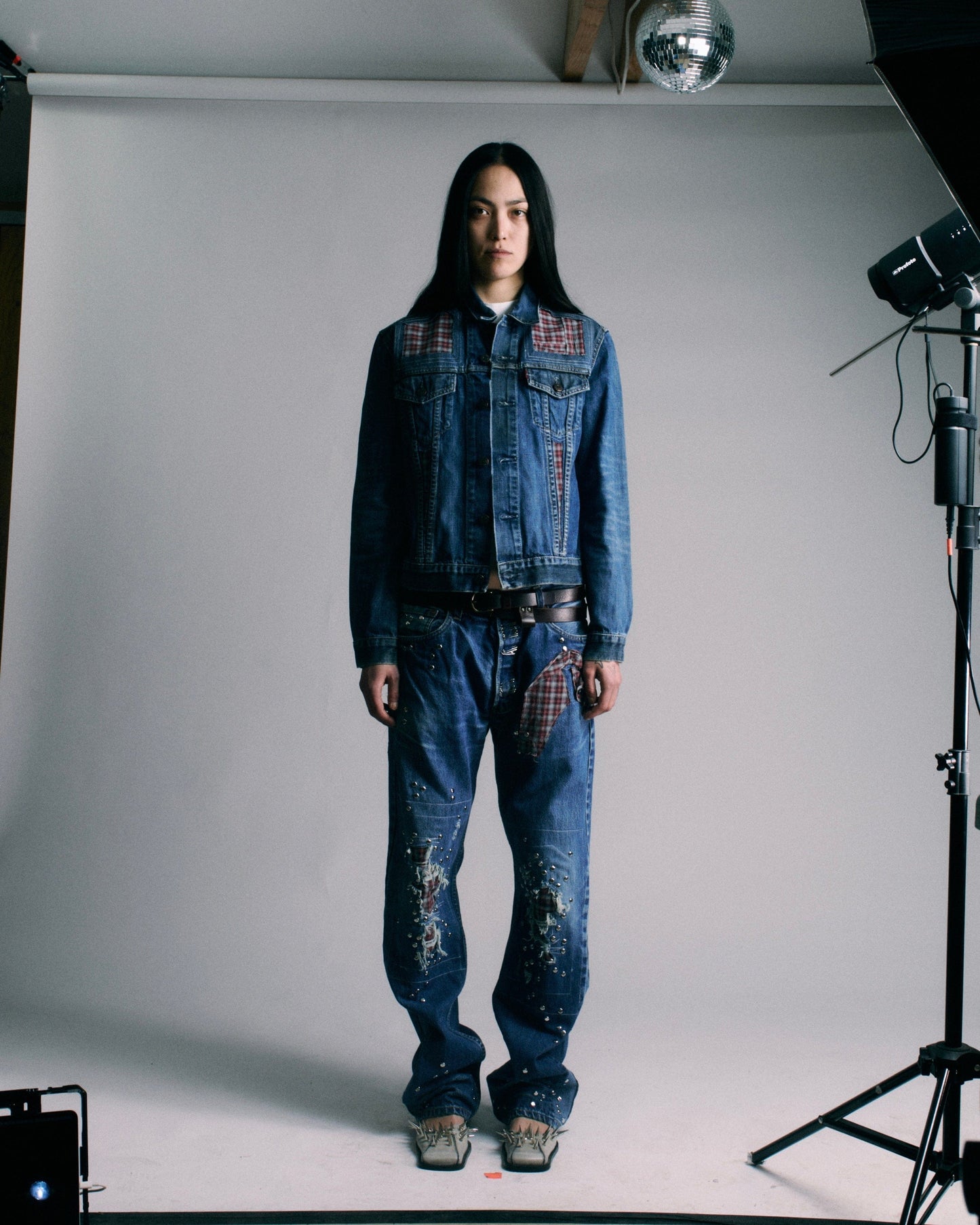 Studded Denim jeans #4-Hannah Creak-APOC STORE