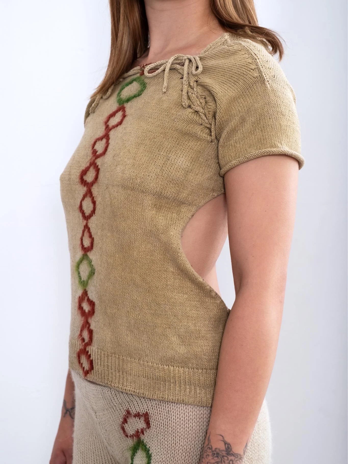 Heritage Raglan Lace-Up Cotton Short-Sleeve Shirt-GRACE GUI-APOC STORE