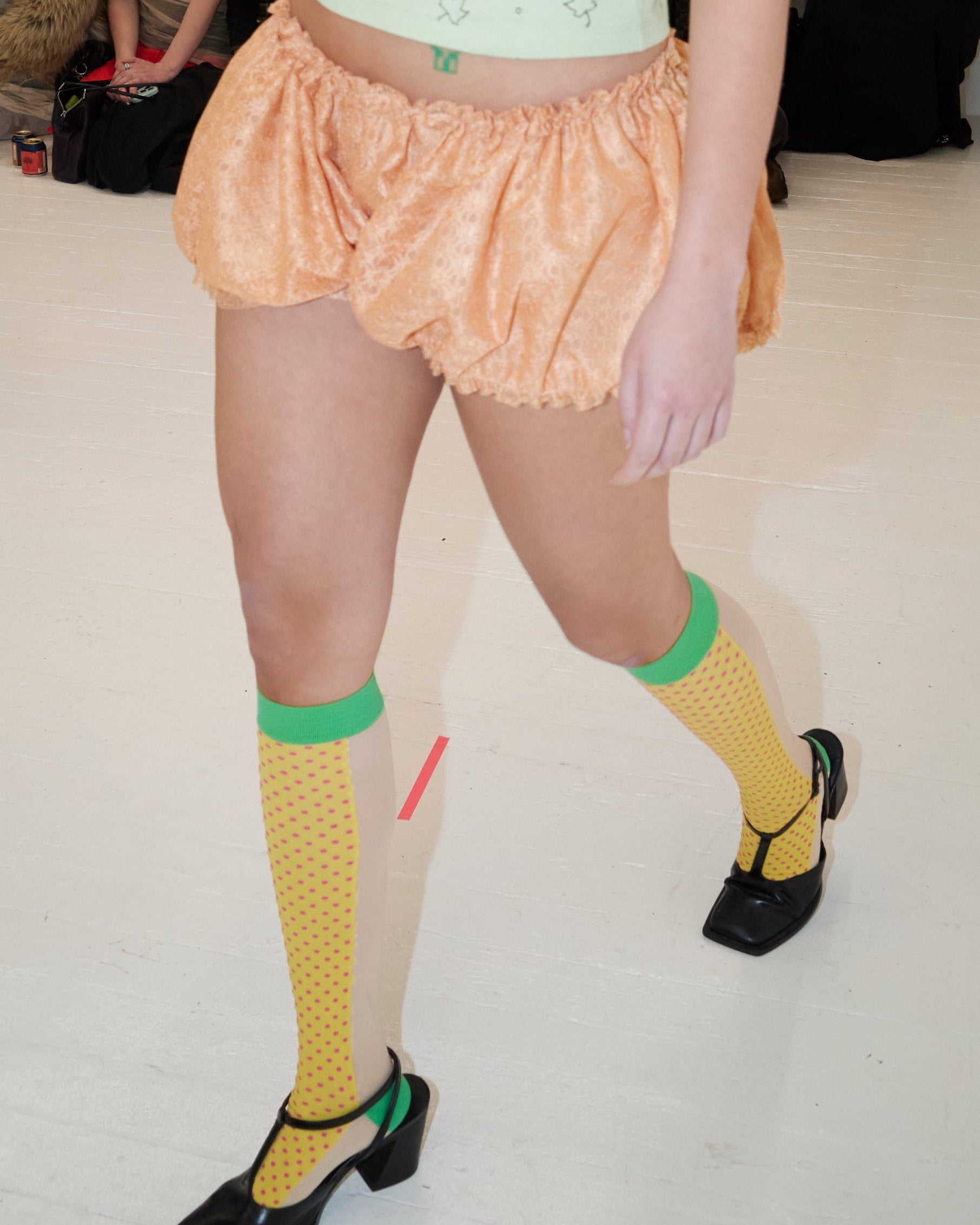 yellow micro dot knee high socks-NIAMH GALEA-APOC STORE