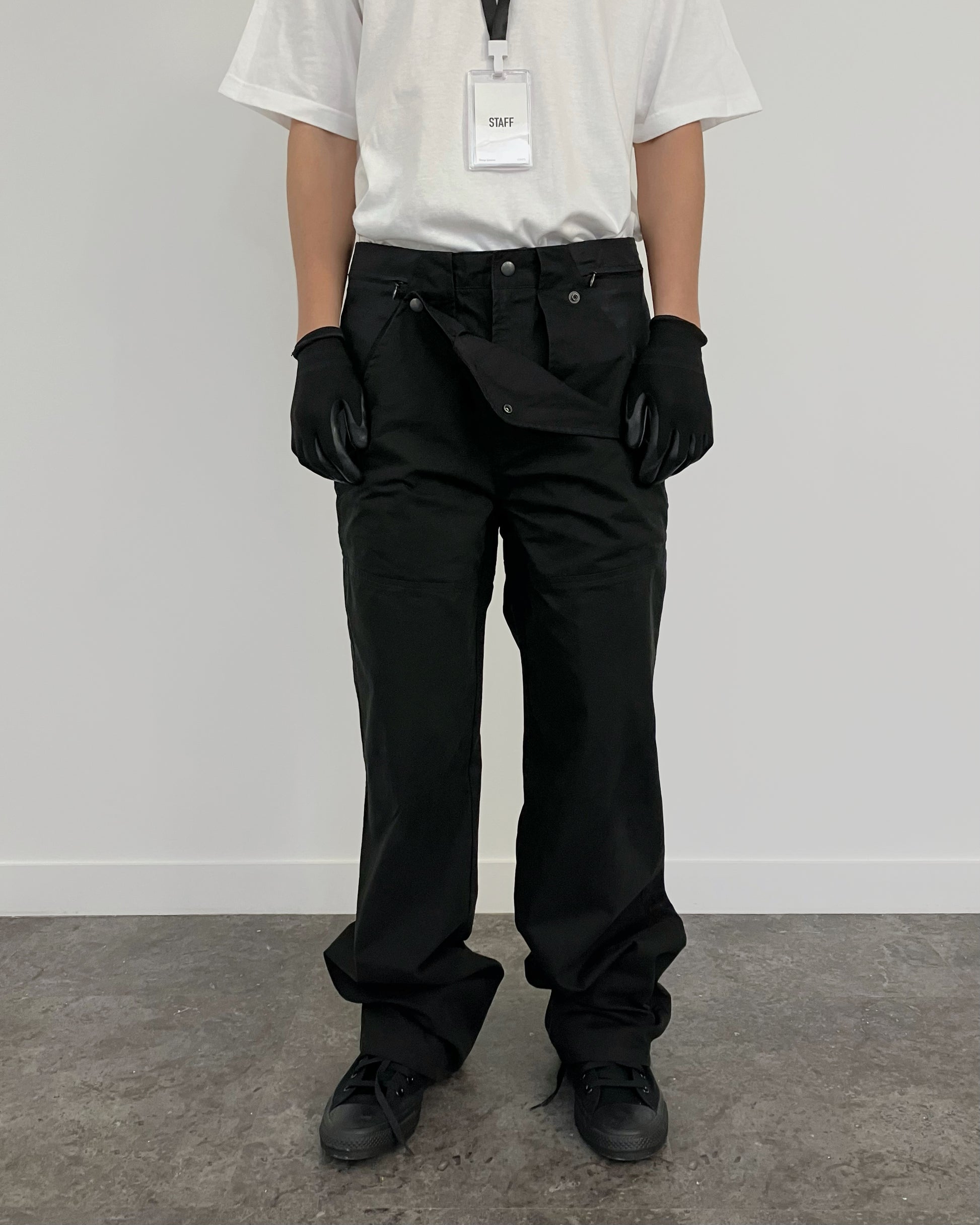 UTILITY ORGANZA POCKET PANTS BLACK-EGNARTS-APOC STORE