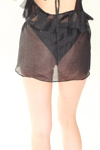 mini-skirt Petal in black color-V4K-APOC STORE