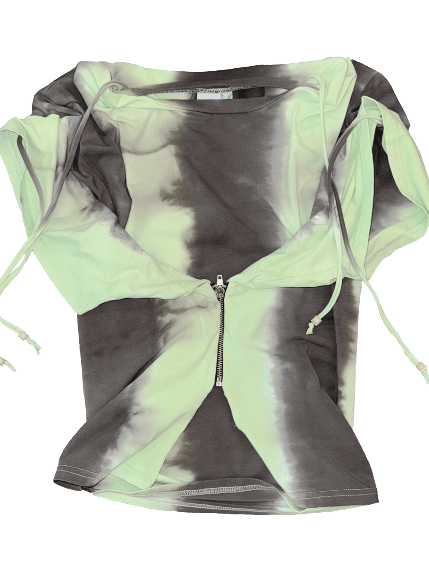 Zipper Tee - Green/Grey-Karlaidlaw-APOC STORE