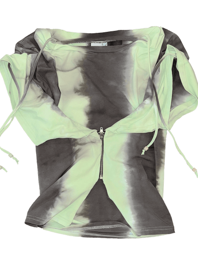 Zipper Tee - Green/Grey-Karlaidlaw-APOC STORE