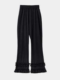 RUFFLE BOOTCUT PANTS BLACK-SAENGIN STUDIOS-APOC STORE