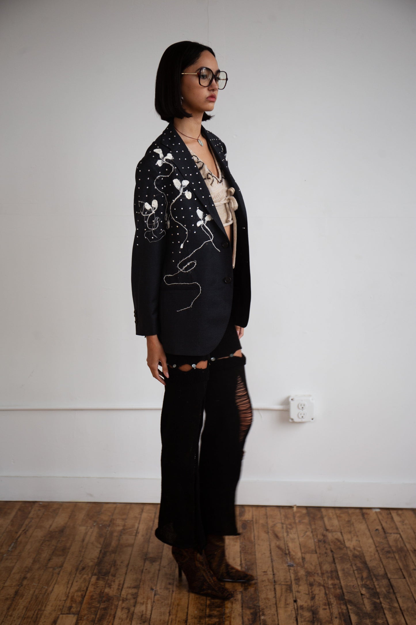 Silk Cocoon Blazer in Charcoal-GRACE GUI-APOC STORE